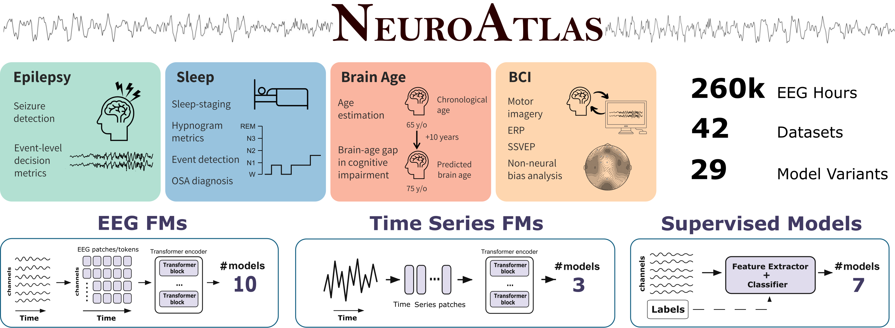 NeuroAtlas: Benchmarking Foundation Models for Clinical EEG and Brain-Computer Interfaces